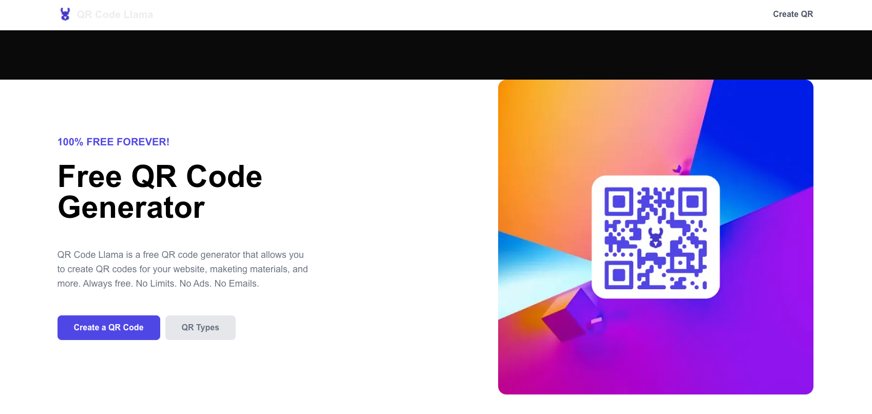 QR Code Llama user interface